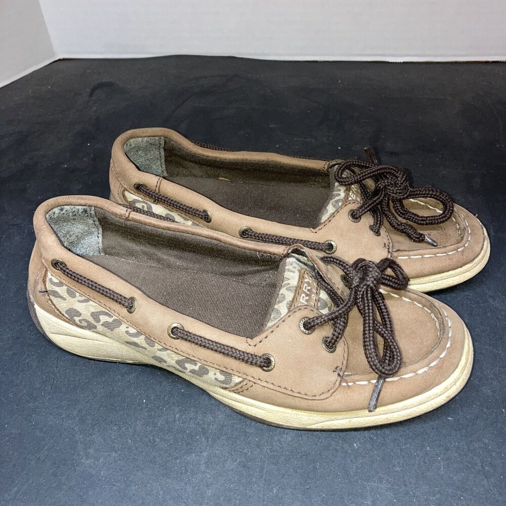 Sperry Shoes Youth 2 M Girls Top Sider Laguna Boat Sneakers YG51878 Tan Leather